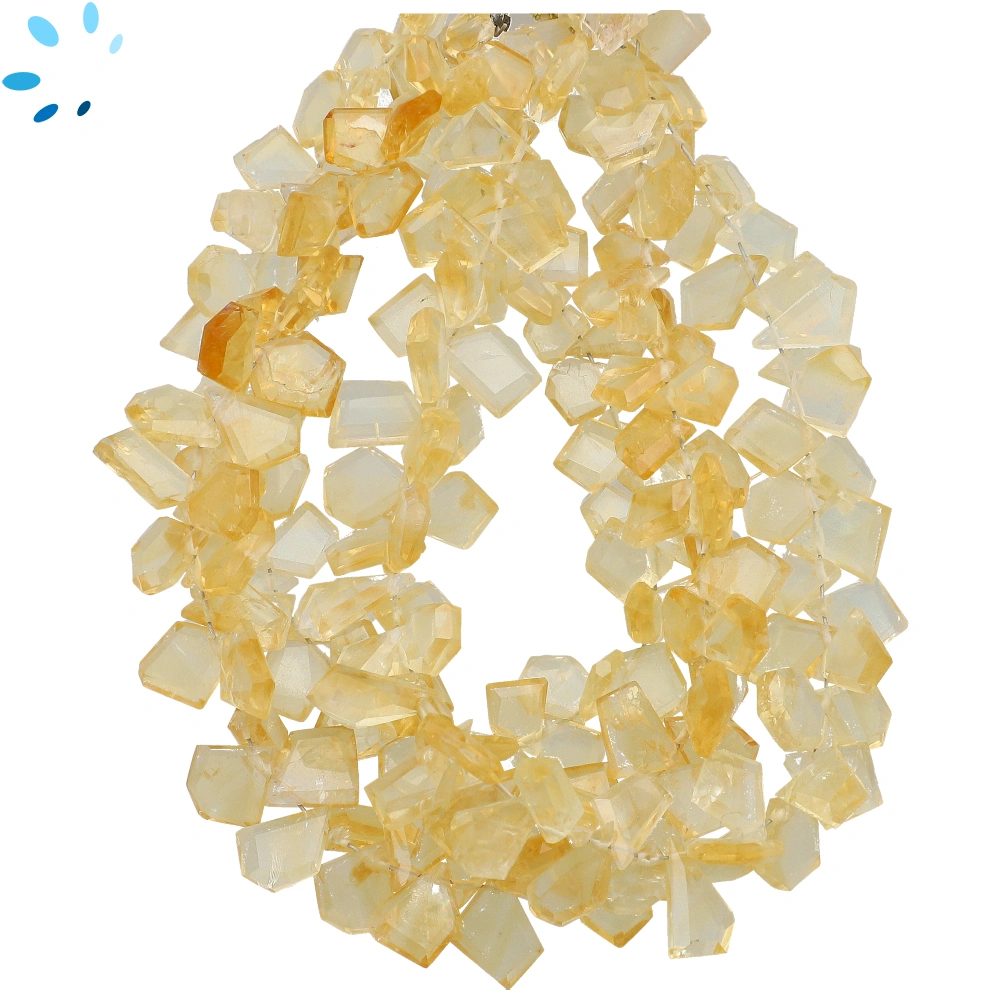 Citrine Faceted Slice Top Drilled Beads 10x9mm - 8 Inch Strand