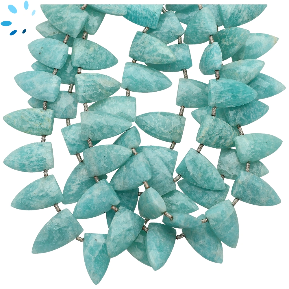 Amazonite Faceted Half Marquise Top Drilled Beads 15x9mm - 8 Inch Strand