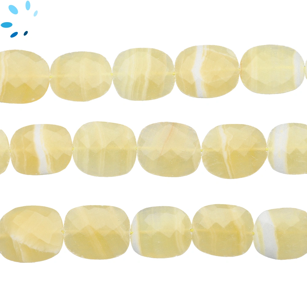 Calcite Faceted Nugget Top to Bottom Drilled Beads 20x17mm - 13 Inch Strand