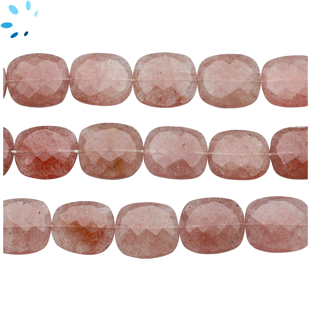 Strawberry Quartz Faceted Nugget Top to Bottom Drilled Beads 20x17mm - 13 Inch Strand