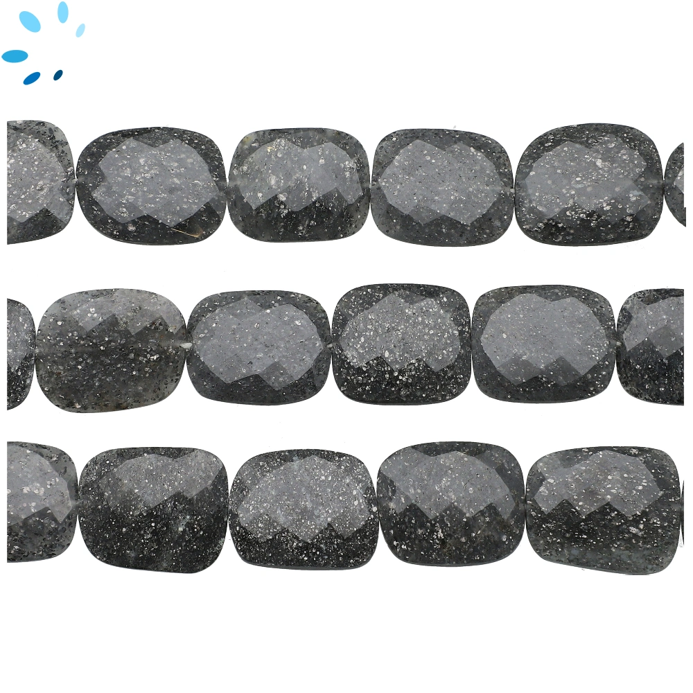 Black Sunstone Faceted Nugget Top to Bottom Drilled Beads 21x17mm - 13 Inch Strand