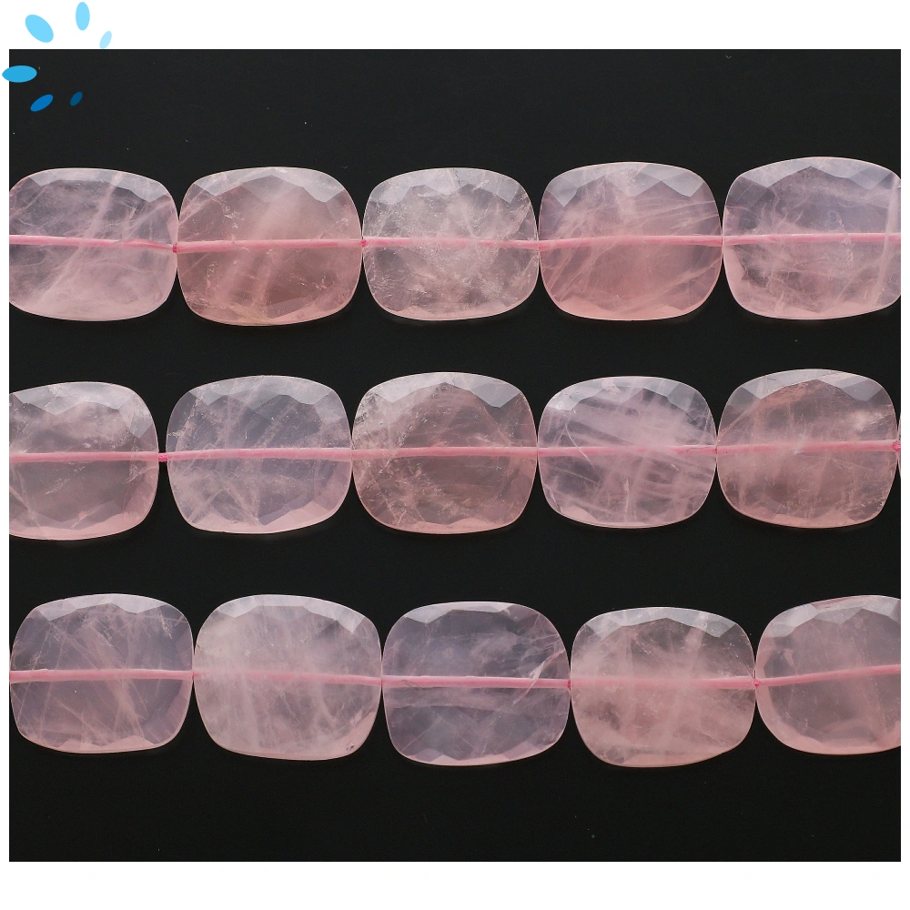 Rose Quartz Faceted Nugget Top to Bottom Drilled Beads 20x17mm - 13 Inch Strand