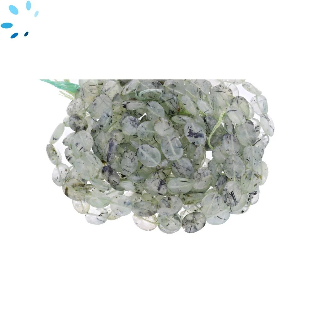 Prehnite Faceted Nuggets Top to Bottom Drilled Beads 10x8 - 12x9mm - 14 Inch Strand