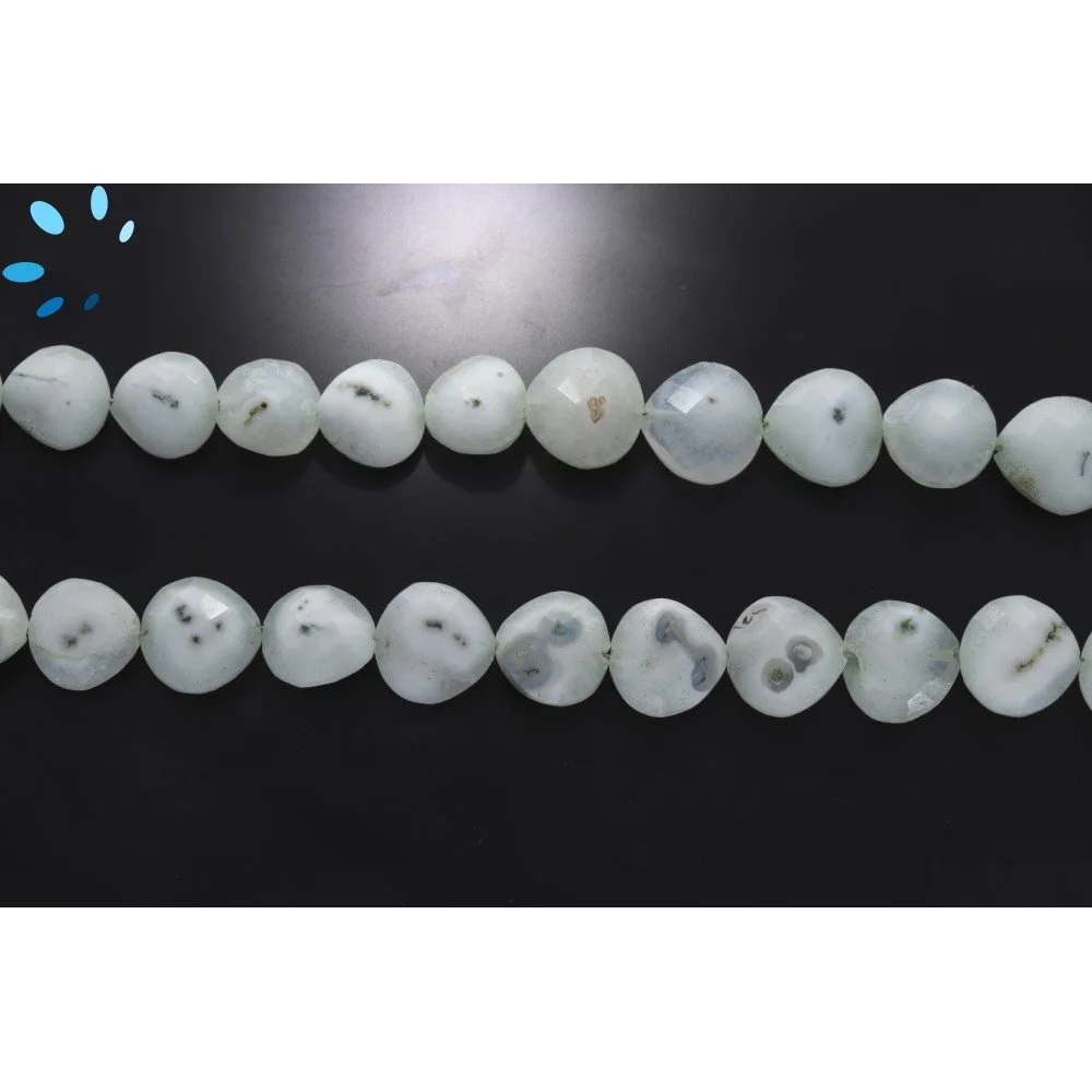 Solar Quartz Faceted Heart Top to Bottom Drilled Beads 12mm - 8 Inch Strand