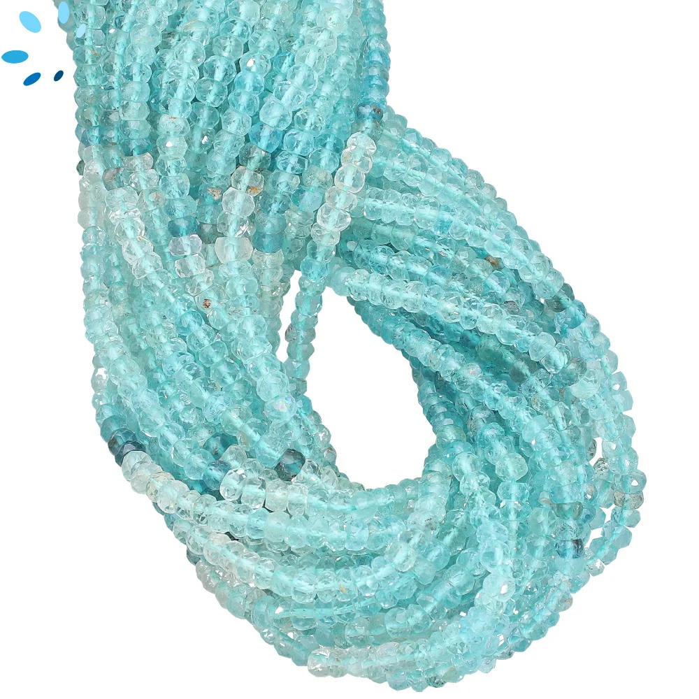 Aquamarine Faceted Rondelle Beads 4mm - 13 Inch Strand