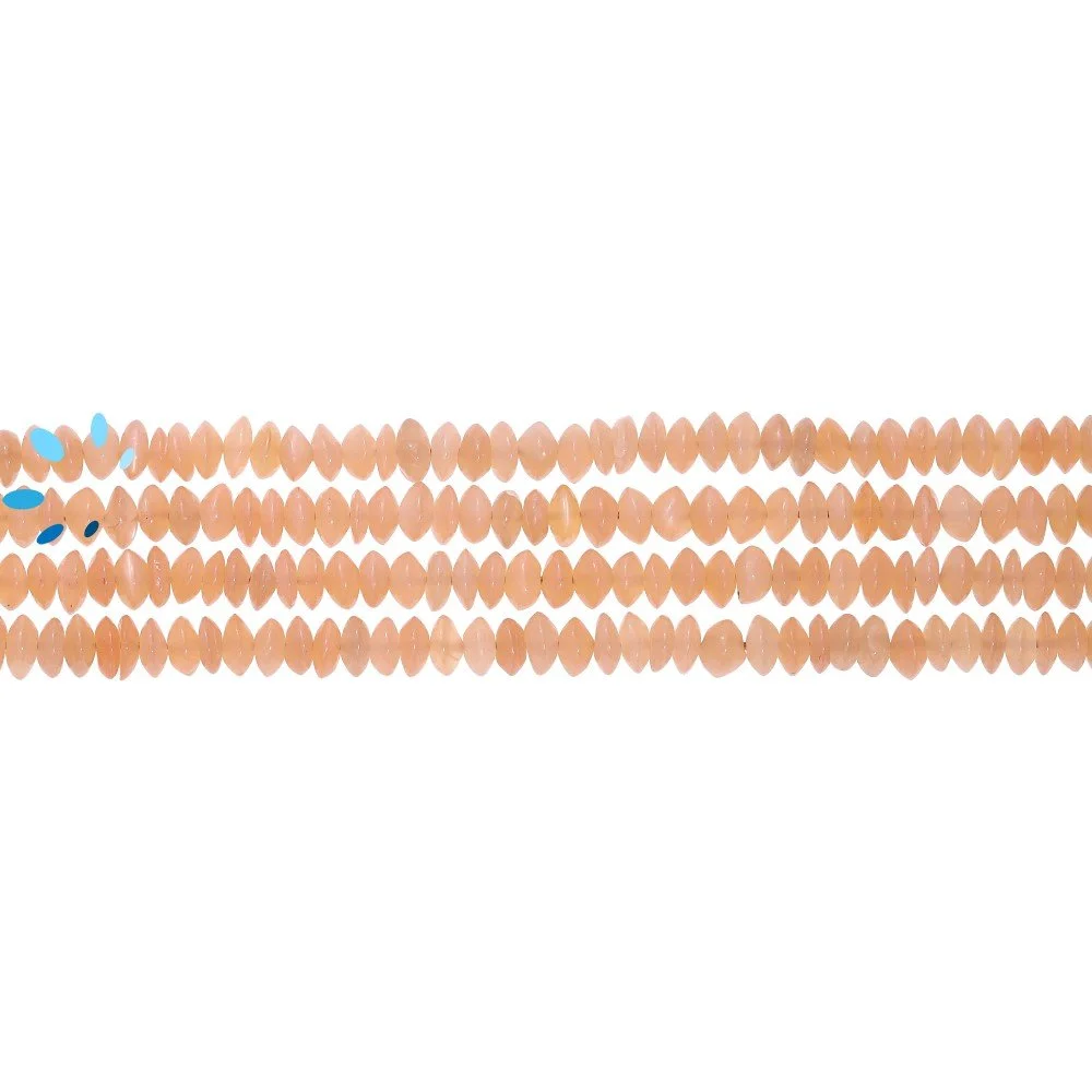 Peach Moonstone Smooth Rondelle Beads 3.5mm - 14 Inch Strand