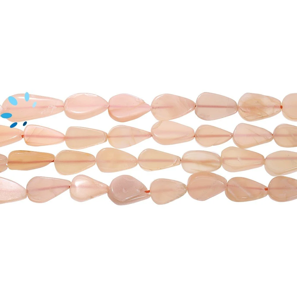 Peach Moonstone Smooth Pear Top to Bottom Drilled Beads 10x7 - 12x8mm - 14 Inch Strand
