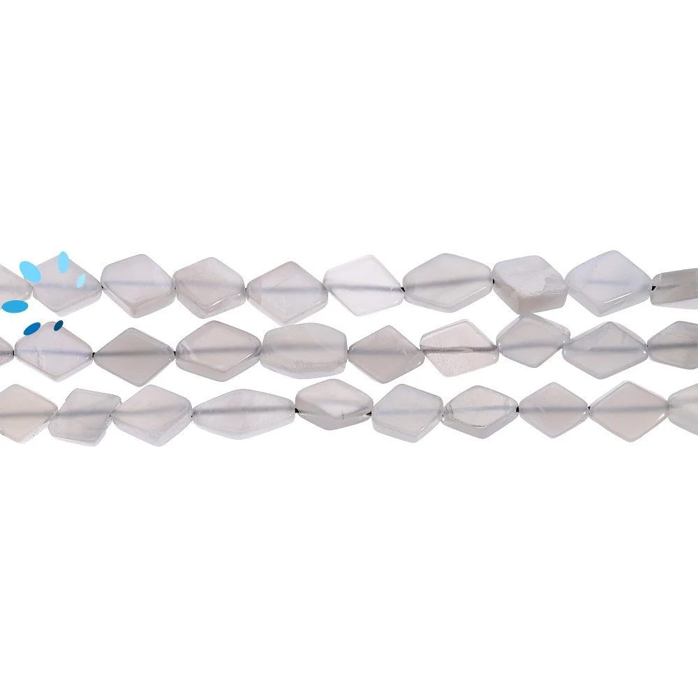 Gray Moonstone Smooth Diamond Top to Bottom Drilled Beads 9x6mm - 14 Inch Strand