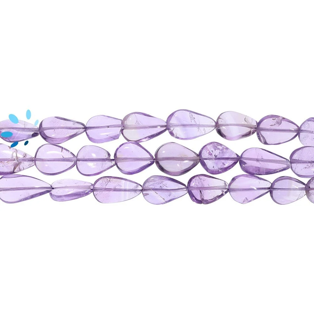 Amethyst Smooth Pear Top to Bottom Drilled Beads 12x8mm - 14 Inch Strand