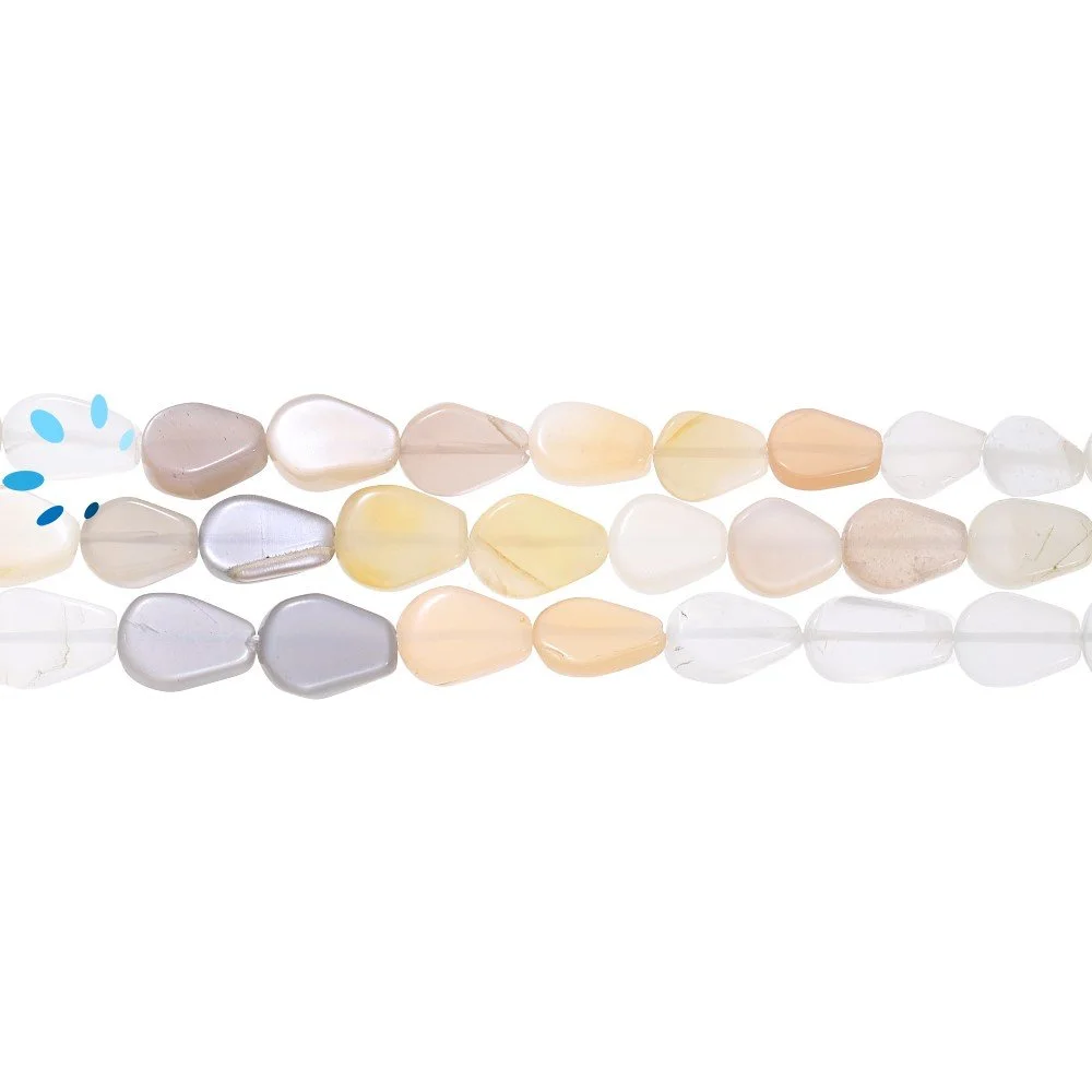 Multi Moonstone Smooth Pear Top to Bottom Drilled Beads 8x6 - 10x7mm - 14 Inch Strand