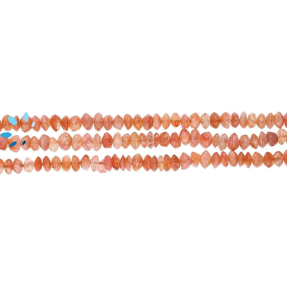 Sunstone Smooth Rondelle Beads 5mm - 14 Inch Strand