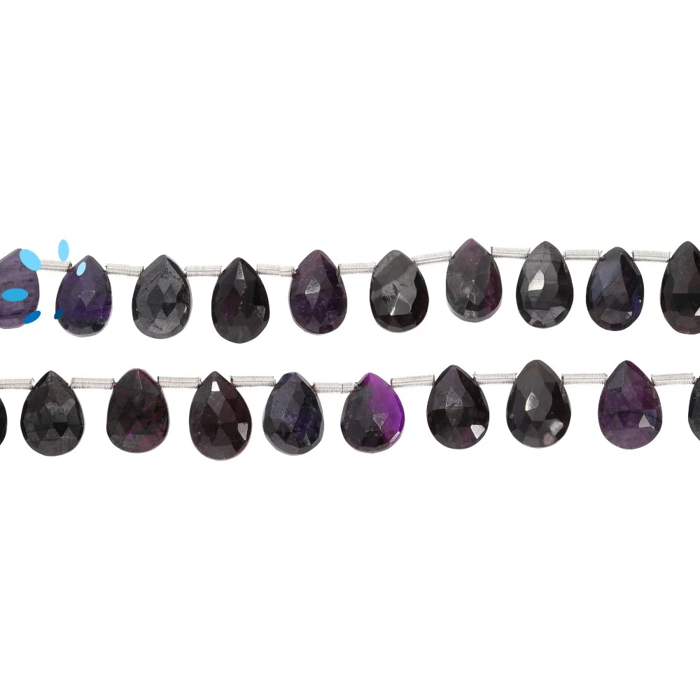 Sugulite Faceted Pear Top Drilled Beads 8x5 - 10x7mm - 8 Inch Strand