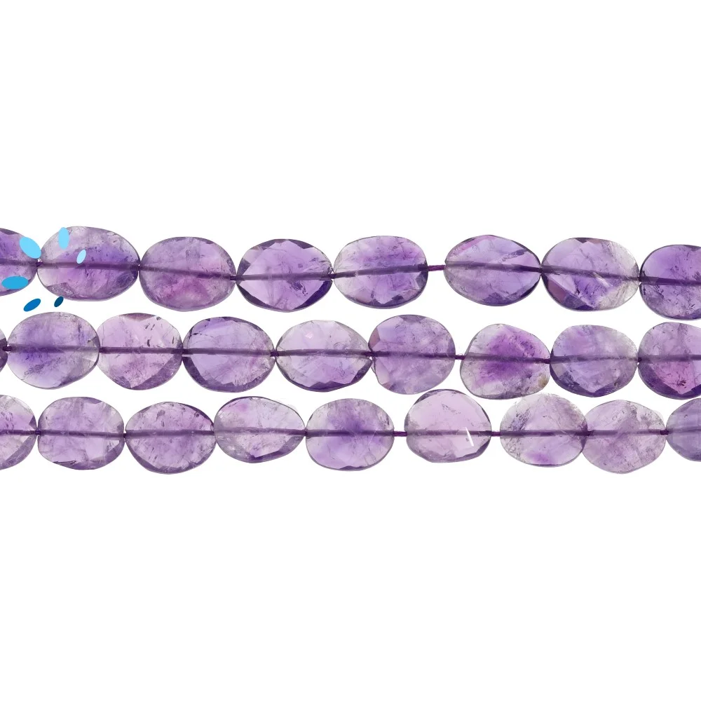 Amethyst Faceted Oval Nugget Top to Bottom Drilled Beads 10x7 - 12x8mm - 13 Inch Strand