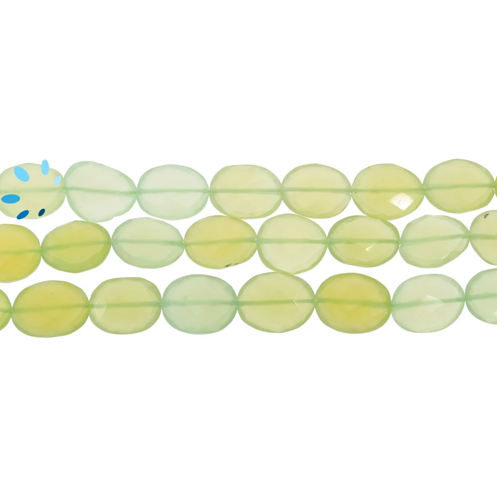 Aqua Chalcedony Faceted Oval Nugget Top to Bottom Drilled Beads 10x8 - 12x9mm - 13 Inch Strand