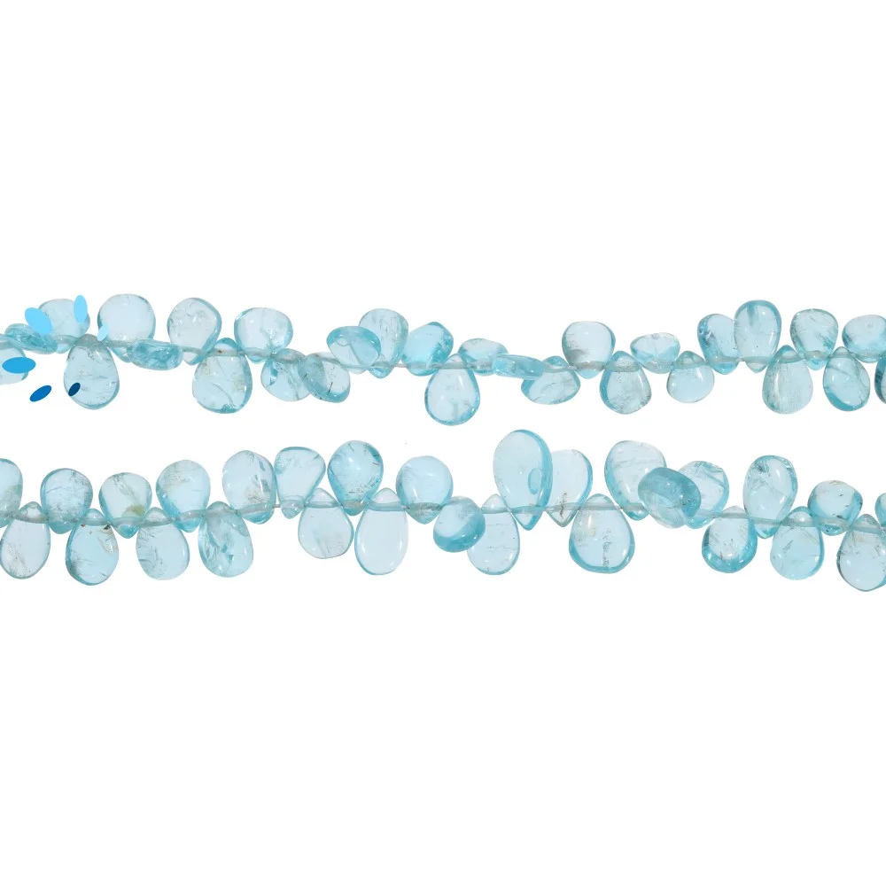 Apatite Smooth Pear Top Drilled Beads 7x5mm - 8 Inch Strand