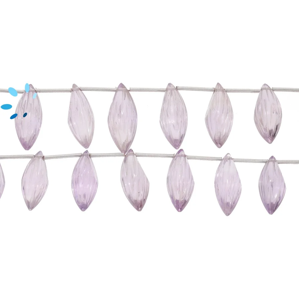 Pink Amethyst Faceted Marquise Top Drilled Beads 7x5 - 10x8mm - 8 Inch Strand