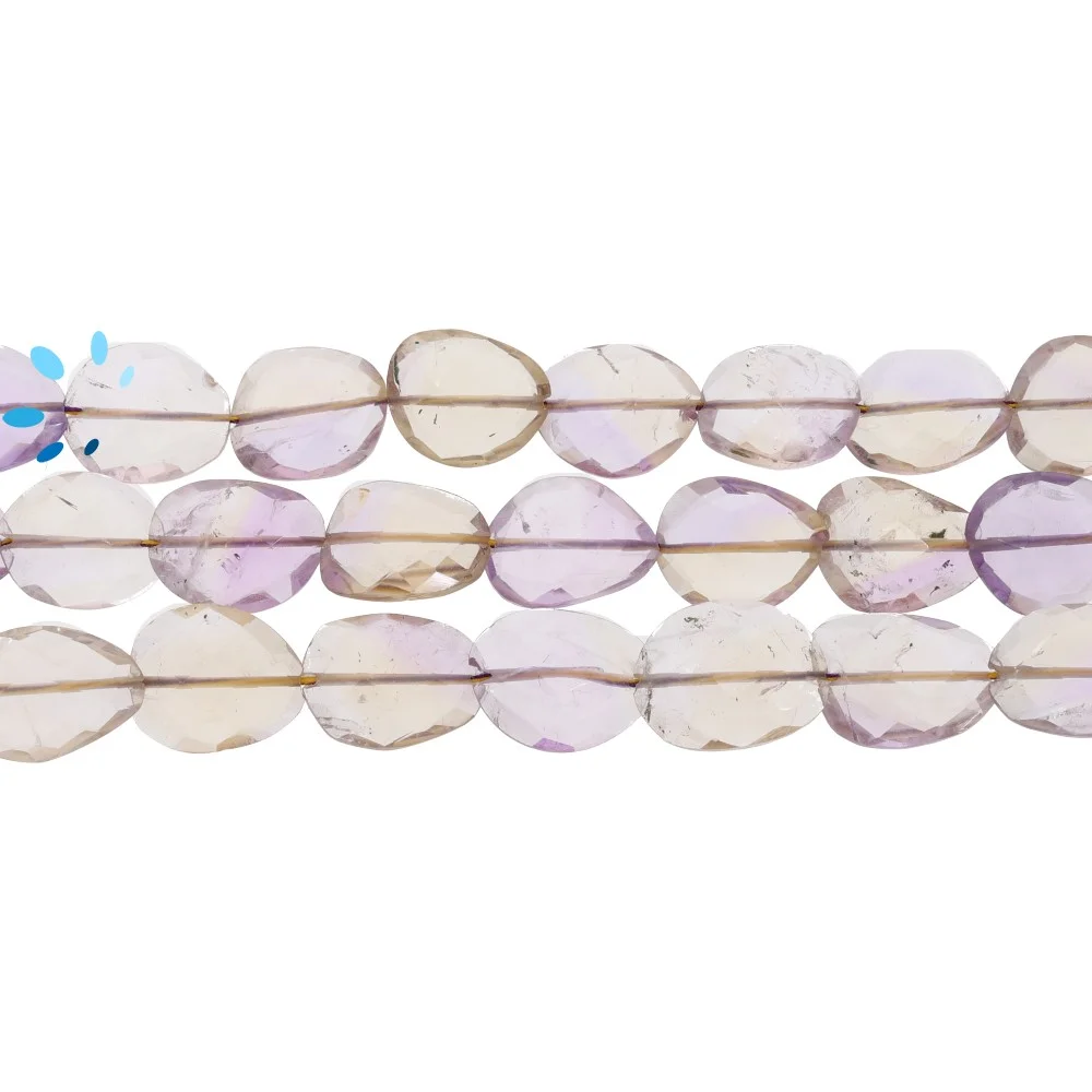 Ametrine Faceted Oval Nugget Top to Bottom Drilled Beads 10x7 - 12x8mm - 13 Inch Strand