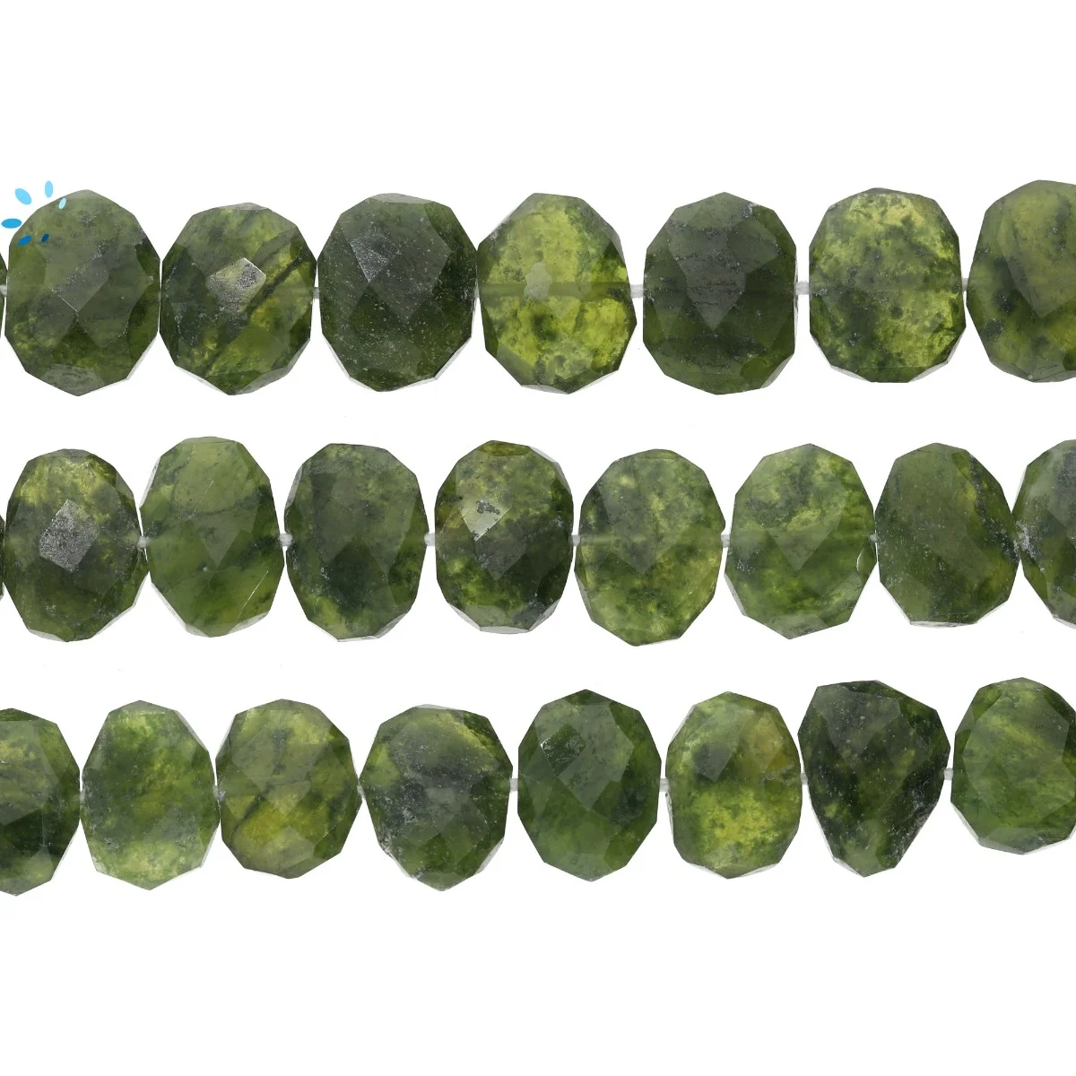 Grossular Garnet Faceted Nuggets Center Drilled Beads 14x10 - 16x12mm - 13 Inch Strand
