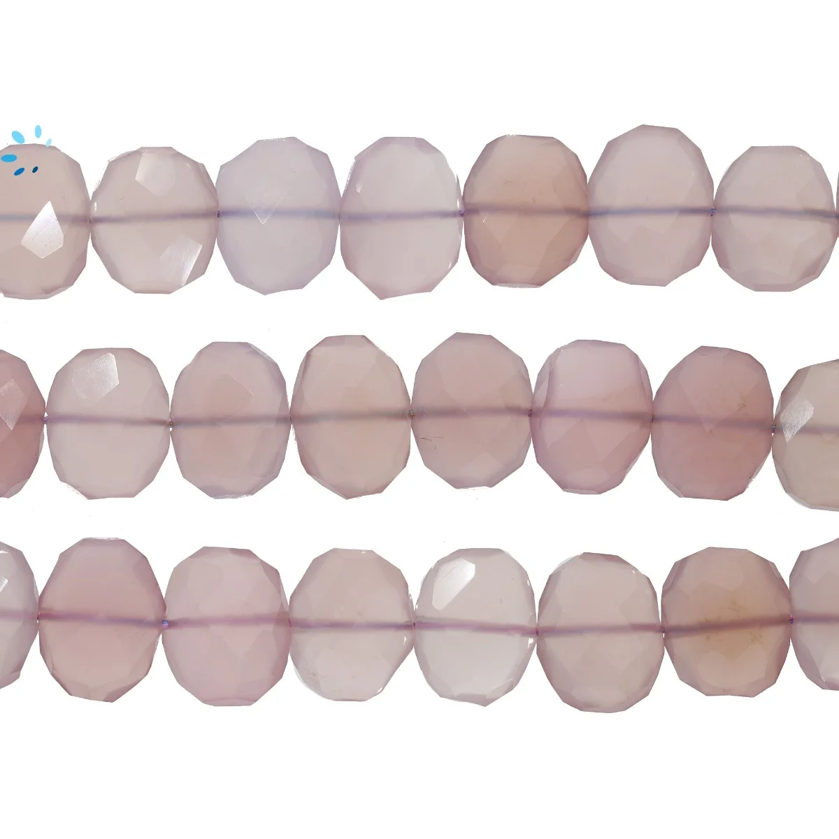 Lavender Chalcedony Faceted Nuggets Center Drilled Beads 14x10 - 16x12mm - 13 Inch Strand