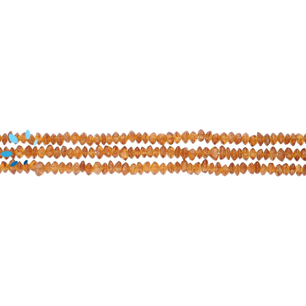 Hessonite Garnet Smooth Button Top to Bottom Drilled Beads 4mm - 14 Inch Strand