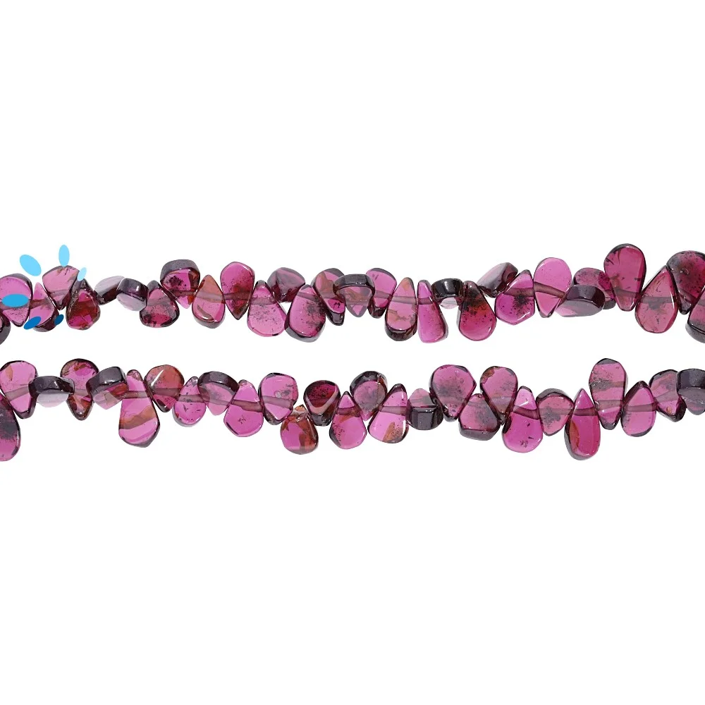 Garnet Smooth Pear Top Drilled Beads 6x4mm - 14 Inch Strand
