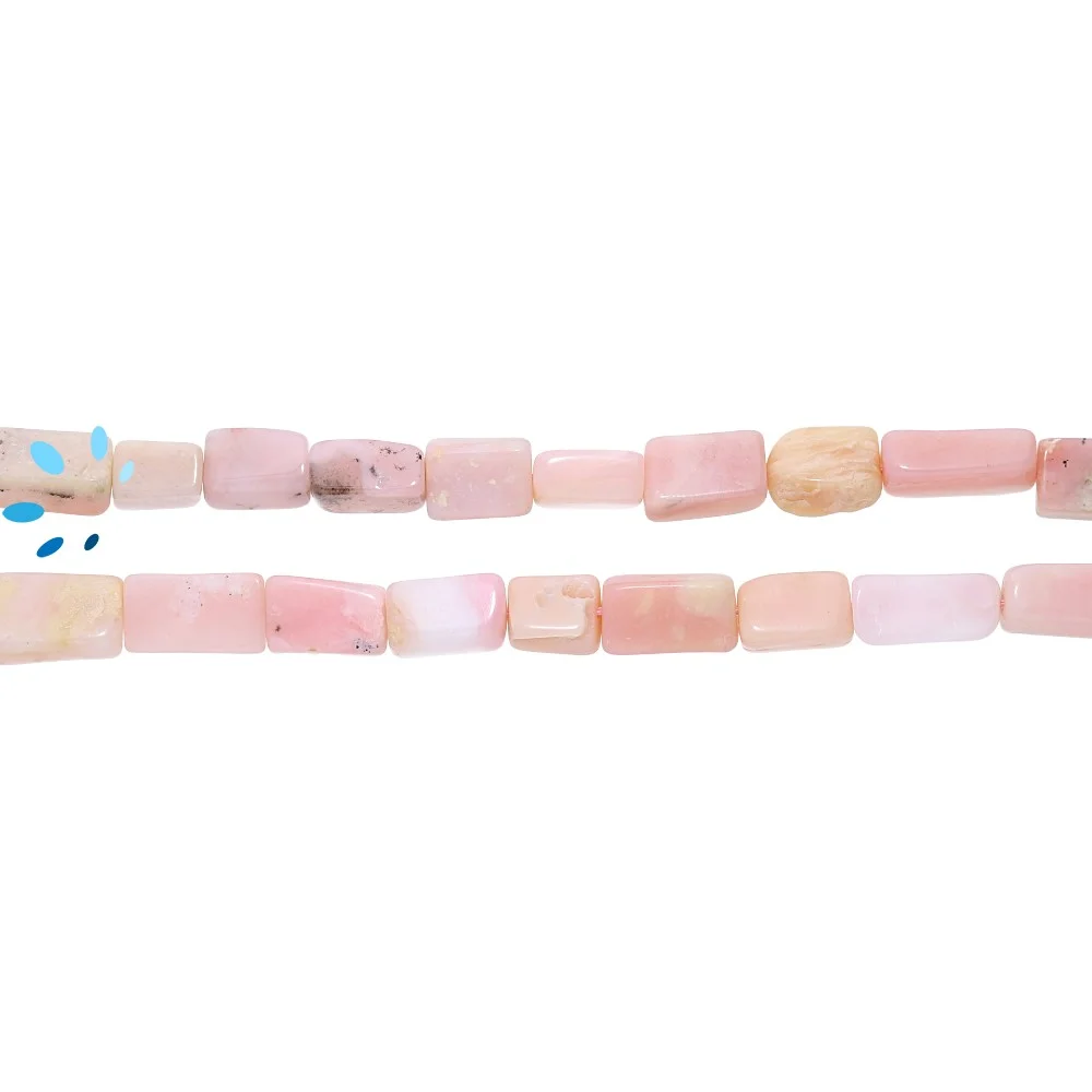Pink Opal Smooth Rectangle Top to Bottom Drilled Beads 4x6mm - 14 Inch Strand