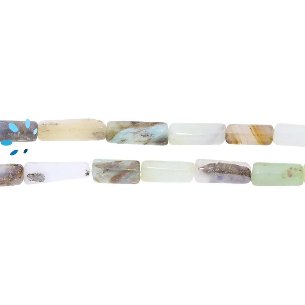 Peruvian Opal Smooth Tube Top to Bottom Drilled Beads 14x6 - 20x7mm - 14 Inch Strand