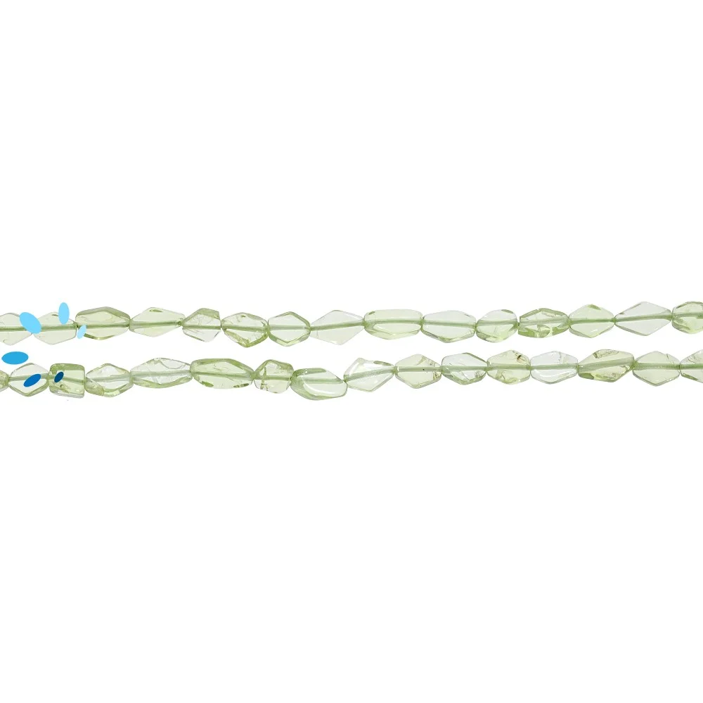 Peridot Smooth Diamond Top to Bottom Drilled Beads 4x6mm - 14 Inch Strand