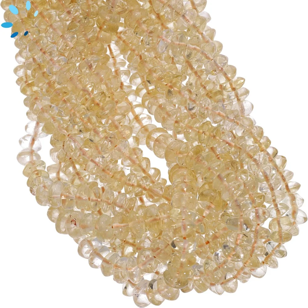 Citrine Smooth Rondelle Beads 6mm - 14 Inch Strand