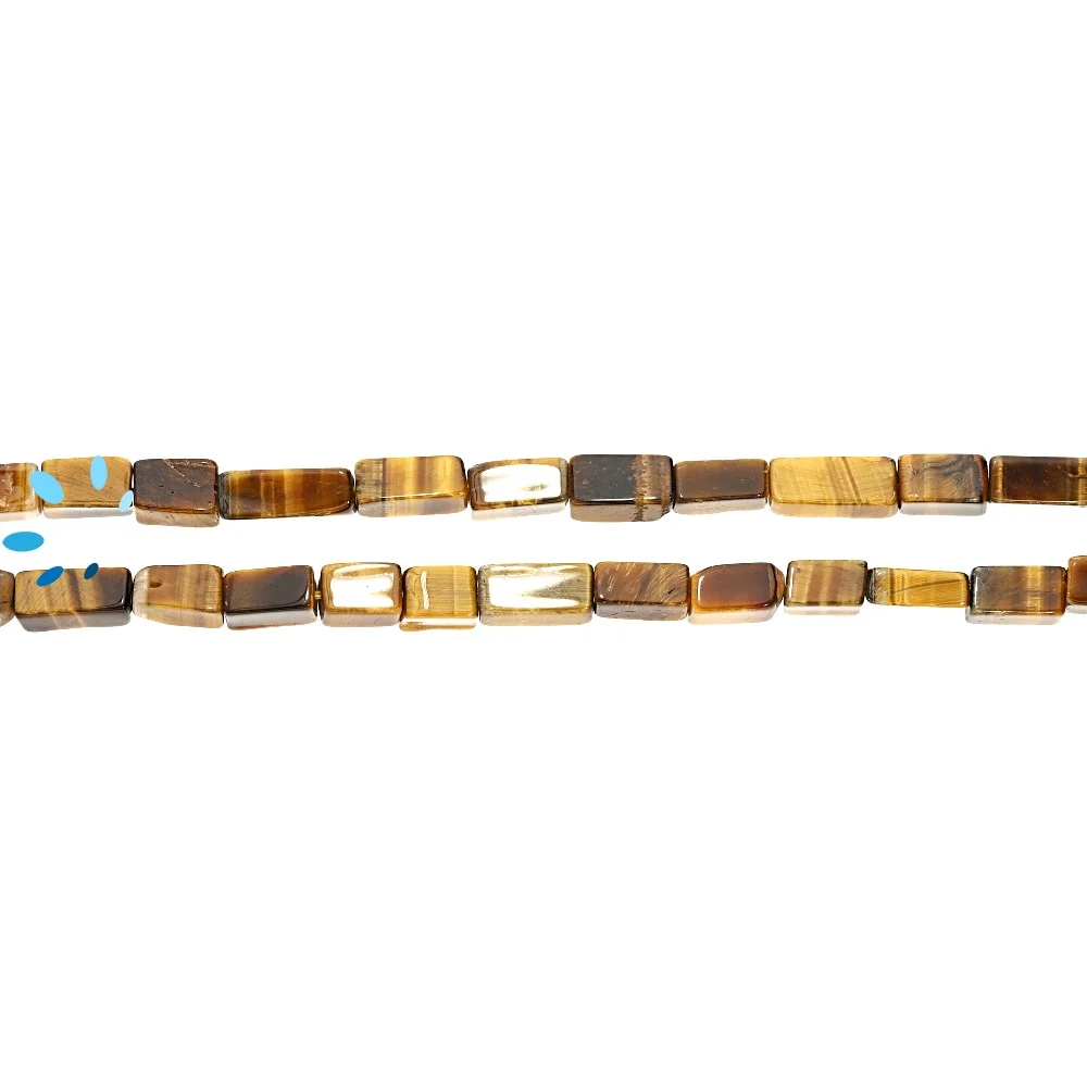 Tiger Eye Smooth Rectangle Top to Bottom Drilled Beads 7x5mm - 14 Inch Strand