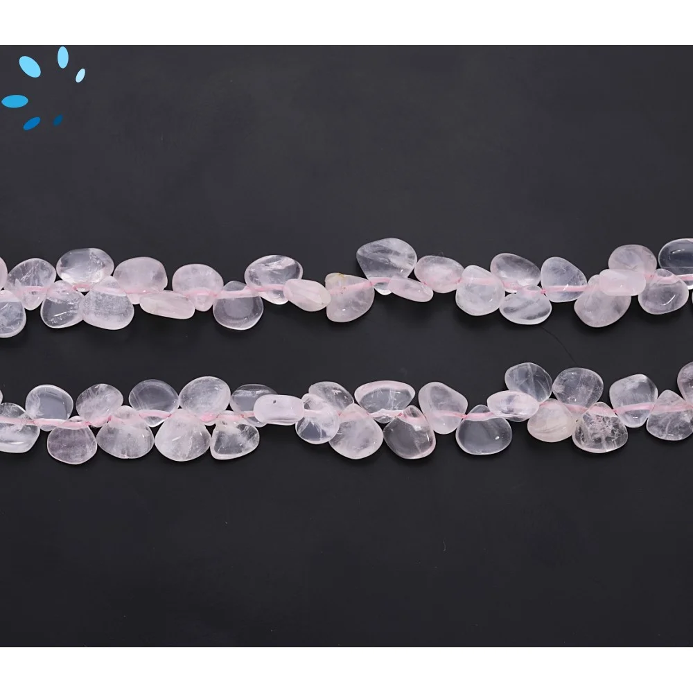 Rose Quartz Smooth Heart Top Drilled Beads 6mm - 8 Inch Strand