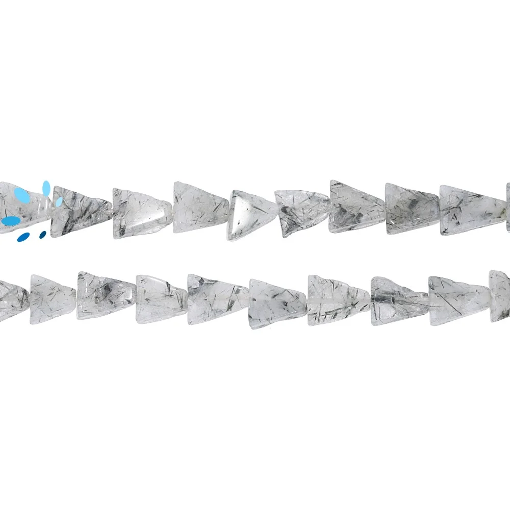 Tourmaline Quartz Smooth Triangle Top to Bottom Drilled Beads 9x6mm - 14 Inch Strand