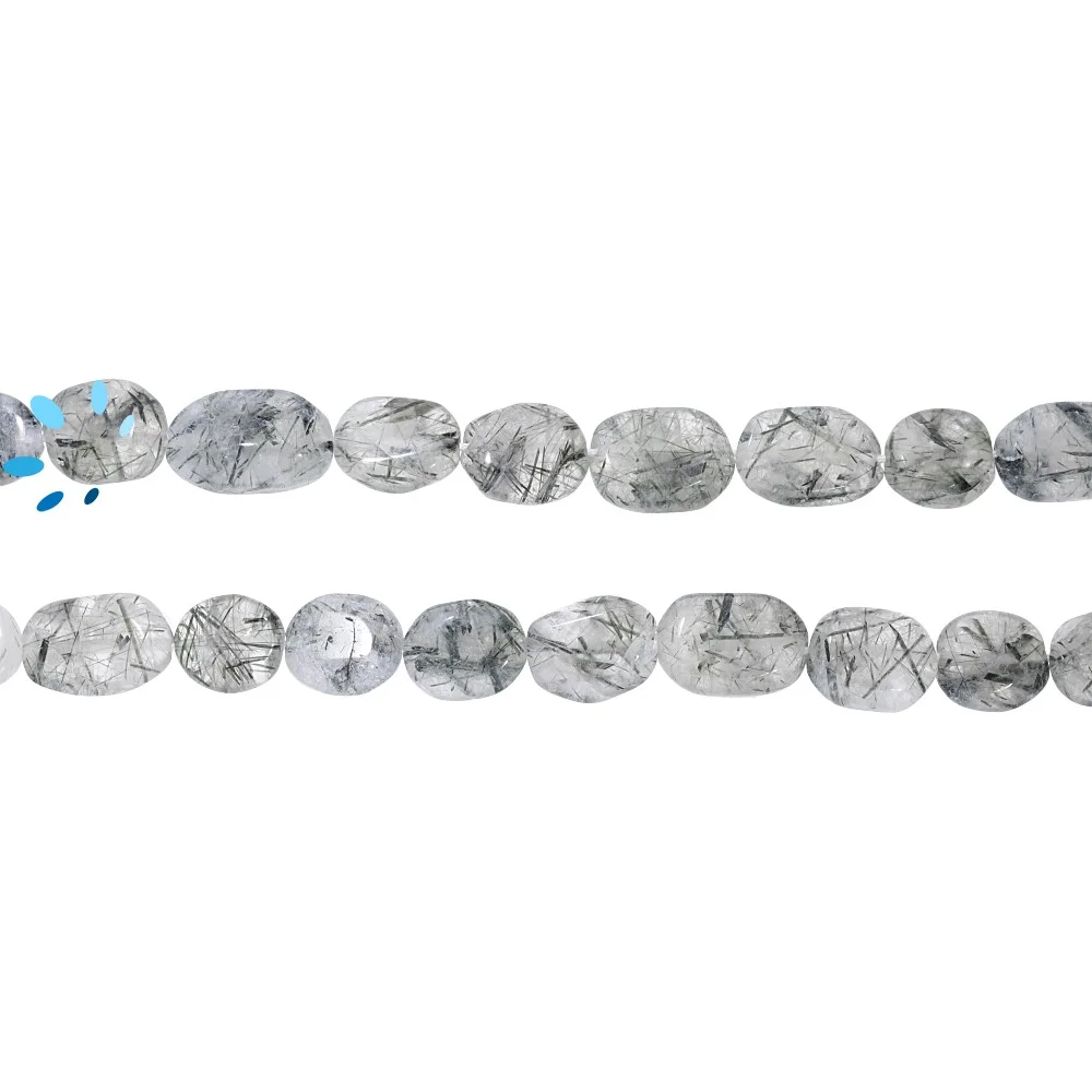 Tourmaline Quartz Smooth Oval Top to Bottom Drilled Beads 9x6mm - 13 Inch Strand