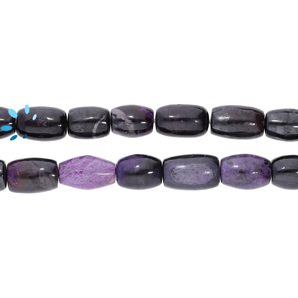 Sugulite Smooth Barrel Top to Bottom Drilled Beads 12x9mm - 14 Inch Strand