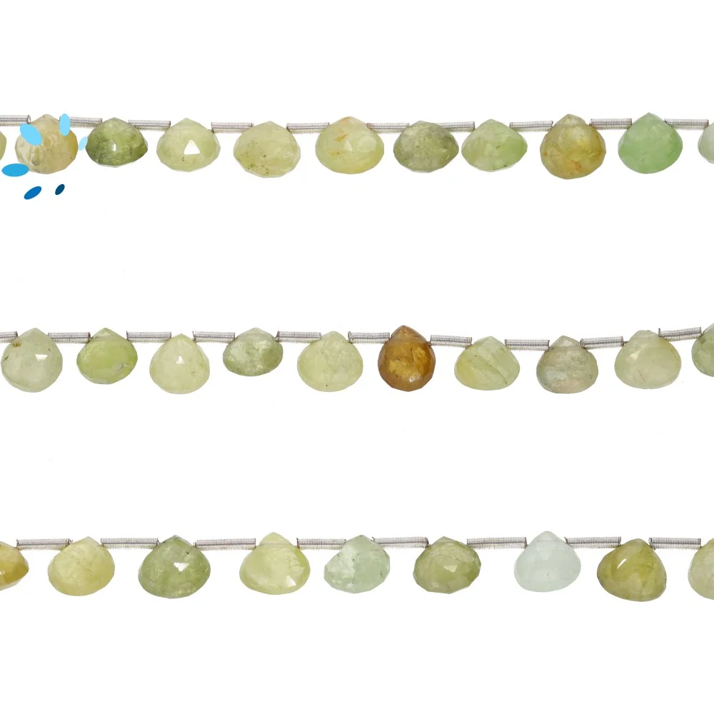 Grossular Garnet Faceted Heart Top Drilled Beads 6mm - 8 Inch Strand