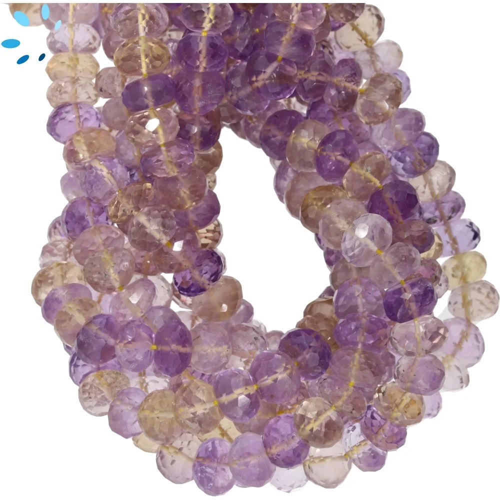 Ametrine Faceted Rondelle Beads 7mm - 13 Inch Strand