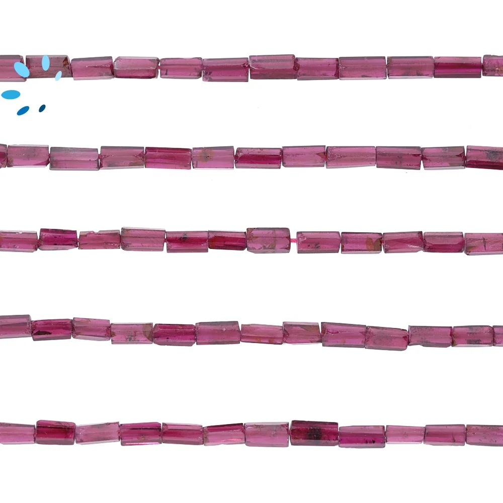 Garnet Smooth Tube Top to Bottom Drilled Beads 6x4mm - 14 Inch Strand