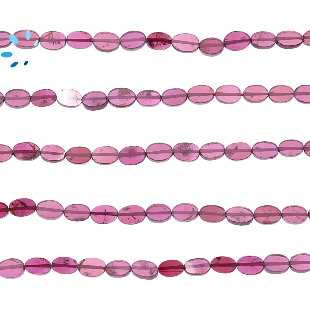 Garnet Smooth Oval Top to Bottom Drilled Beads 6x4mm - 14 Inch Strand