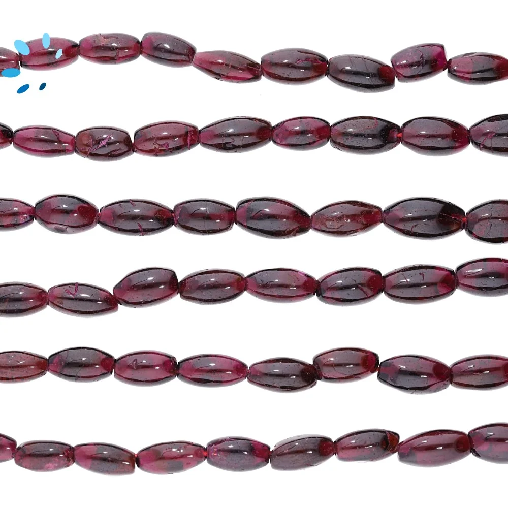 Garnet Smooth Barrel Top to Bottom Drilled Beads 9x5 - 11x6mm - 14 Inch Strand