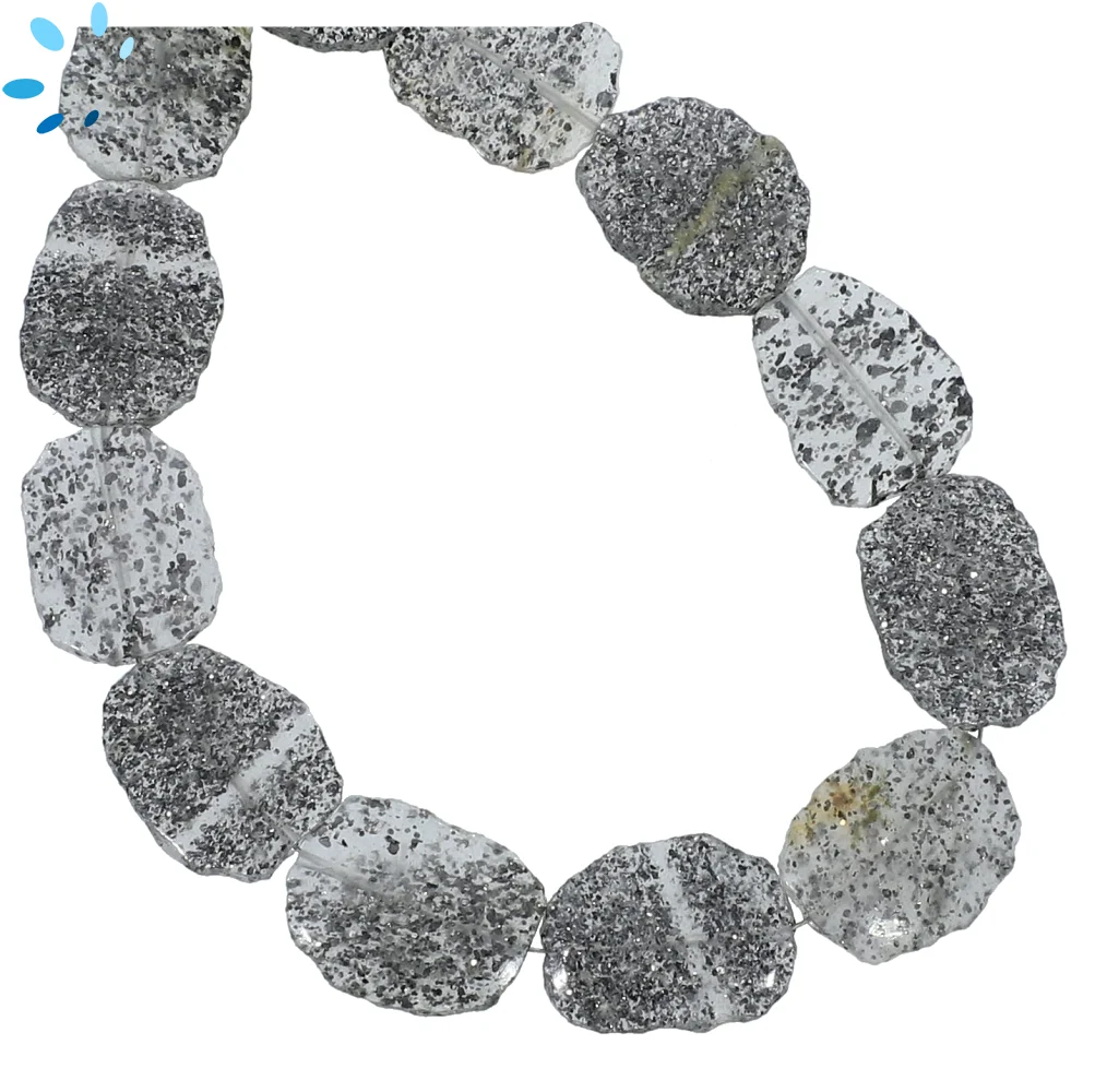 Black Sunstone Smooth Slice Top to Bottom Drilled Beads 15x12mm - 8 Inch Strand