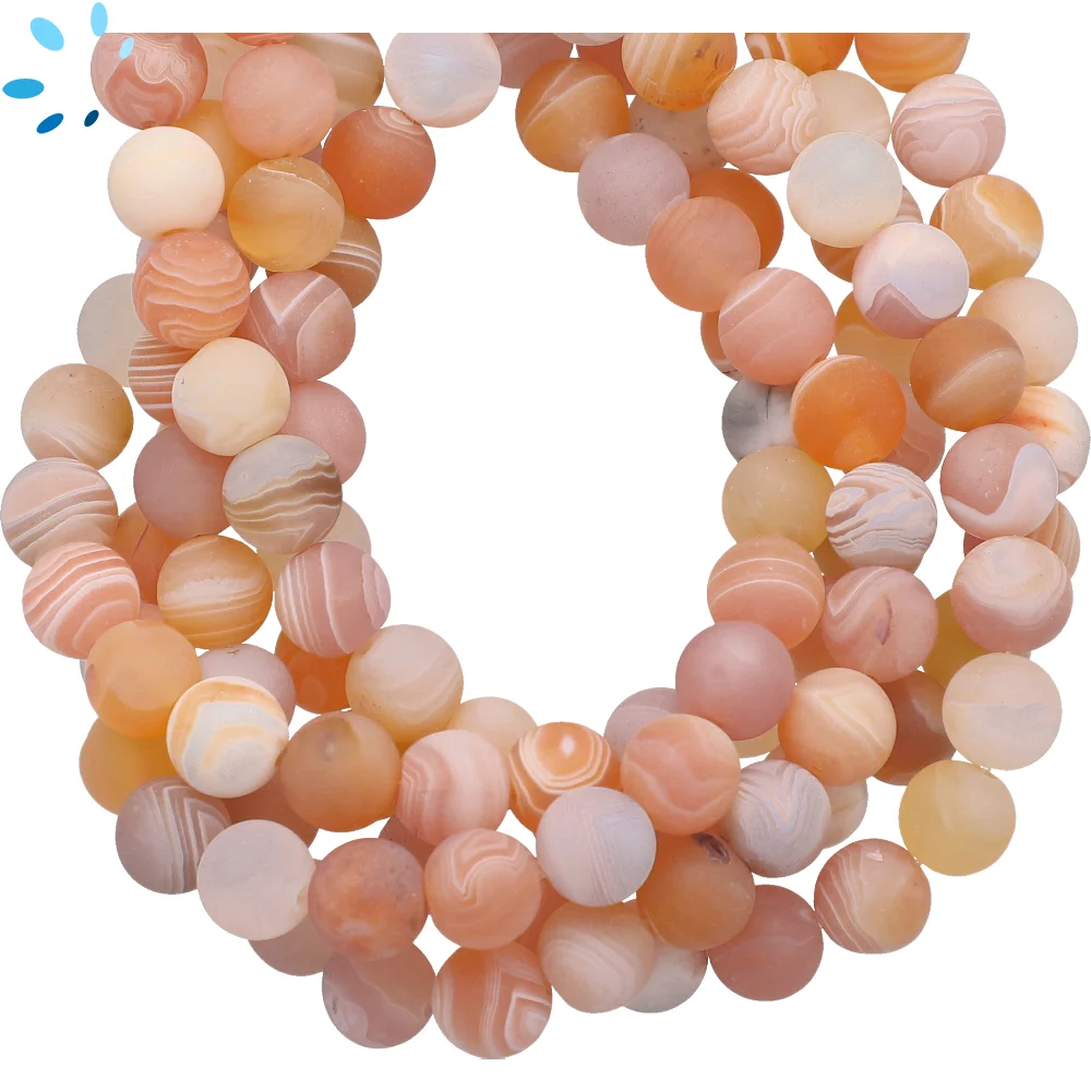 Botswana Agate Smooth Round Beads 8mm - 13 Inch Strand