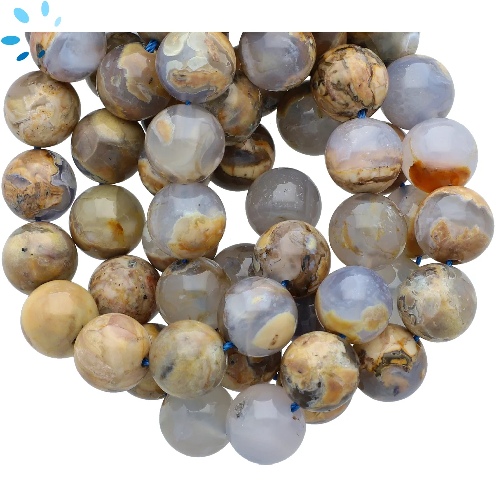 Chalcedony Natural Smooth Round Beads 12mm - 14 Inch Strand