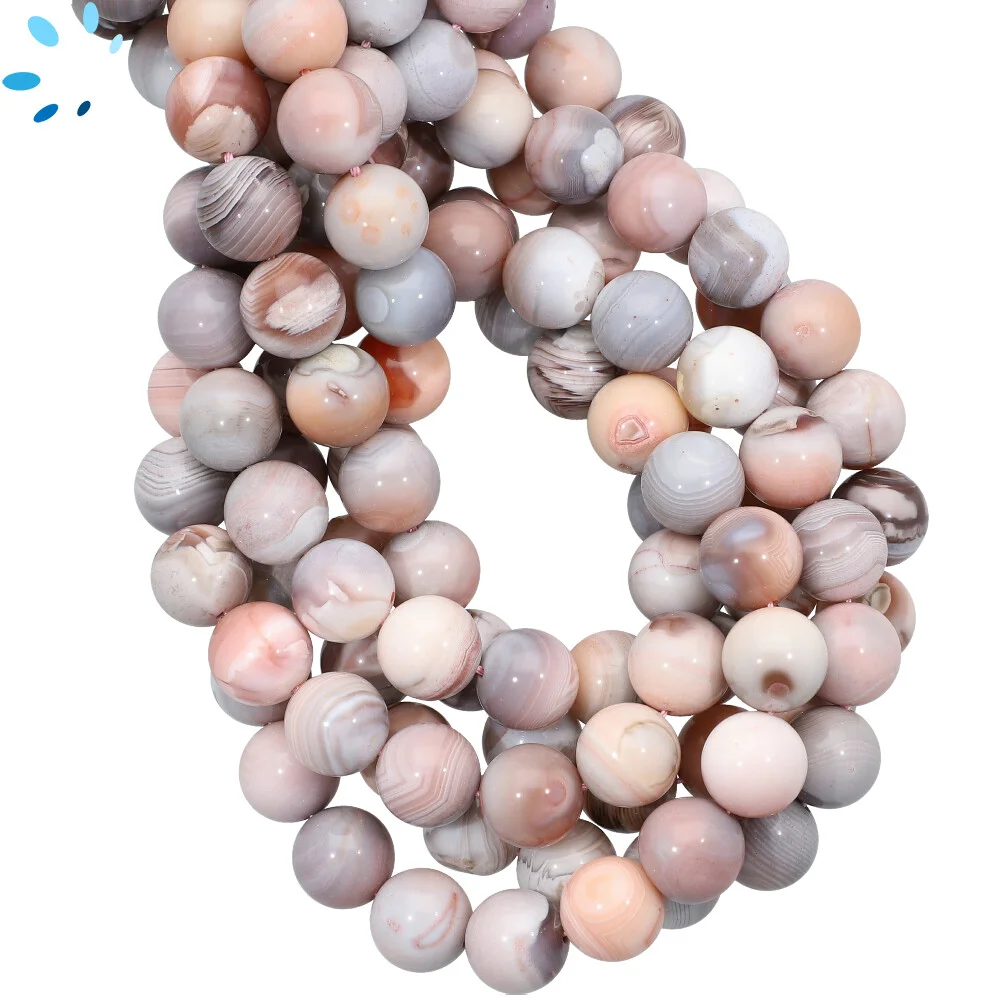 Botswana Agate Smooth Round Beads 10mm - 13 Inch Strand
