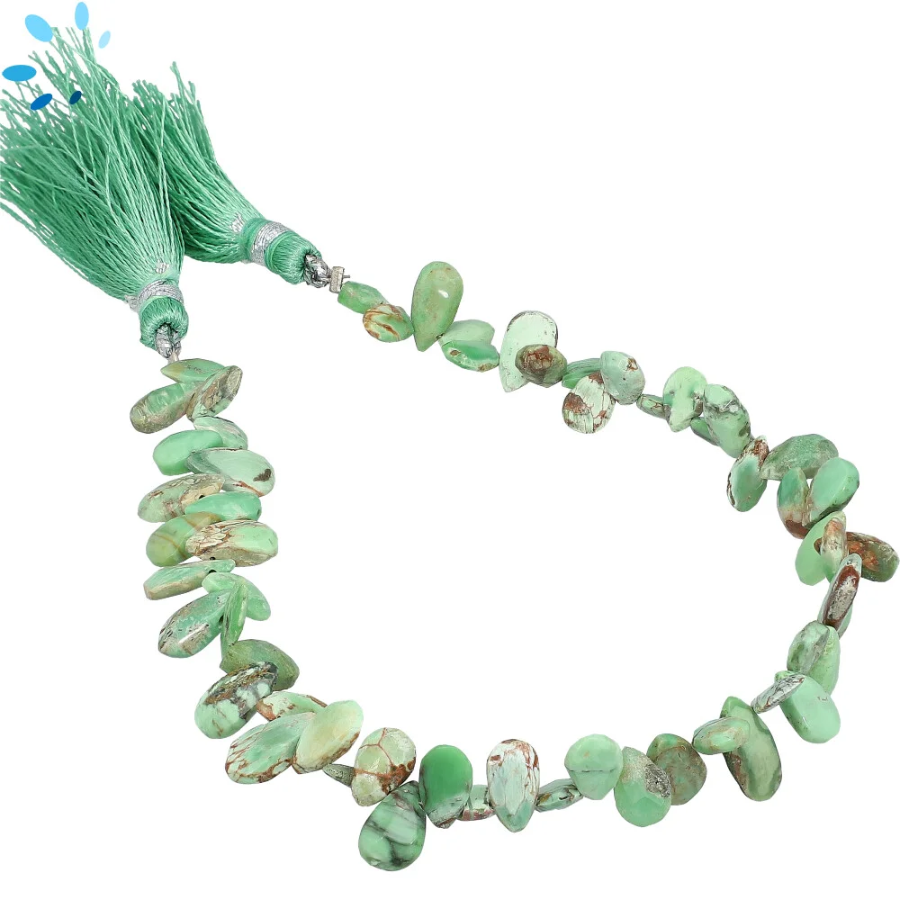 Variscite Faceted Pear Top Drilled Beads 7x5mm - 8 Inch Strand