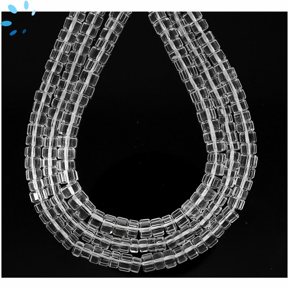 Crystal Quartz Faceted Heishi Center Drilled Beads 7mm - 14 Inch Strand