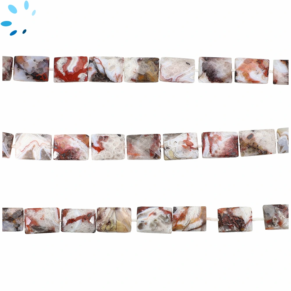 Jasper Faceted Rectangle Top to Bottom Drilled Beads 11x8mm - 13 Inch Strand