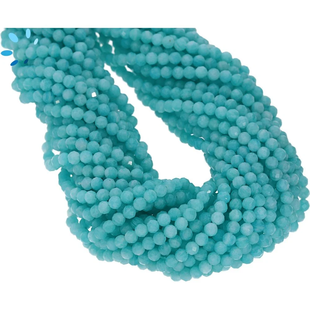 Amazonite Faceted Round Center Drilled Beads 3.5mm - 13 Inch Strand