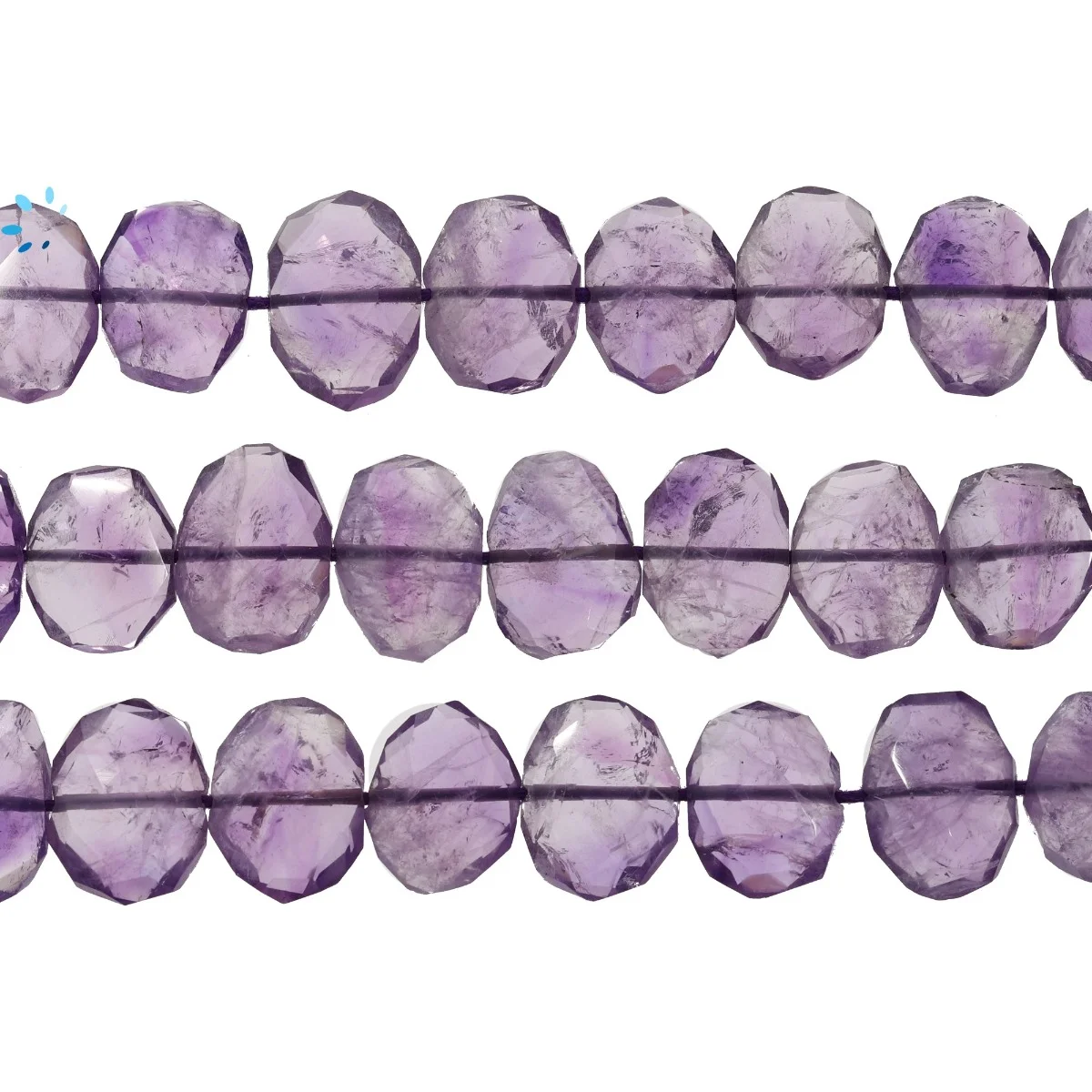 Amethyst Faceted Nugget Center Drilled Beads 14x10 - 16x12mm - 13 Inch Strand