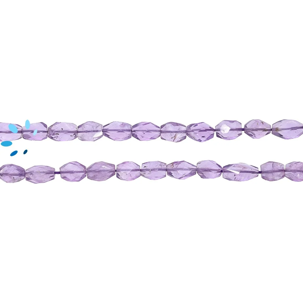 Amethyst Faceted Oval Top to Bottom Drilled Beads 9x5mm - 13 Inch Strand