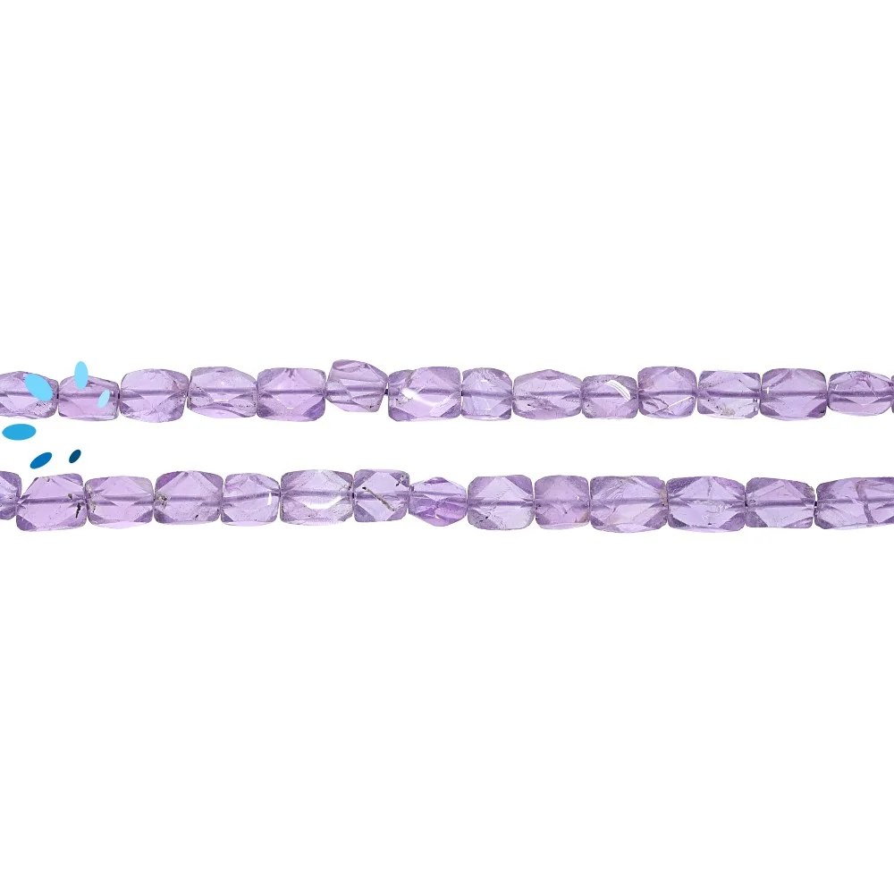 Amethyst Faceted Rectangle Top to Bottom Drilled Beads 4x6mm - 13 Inch Strand